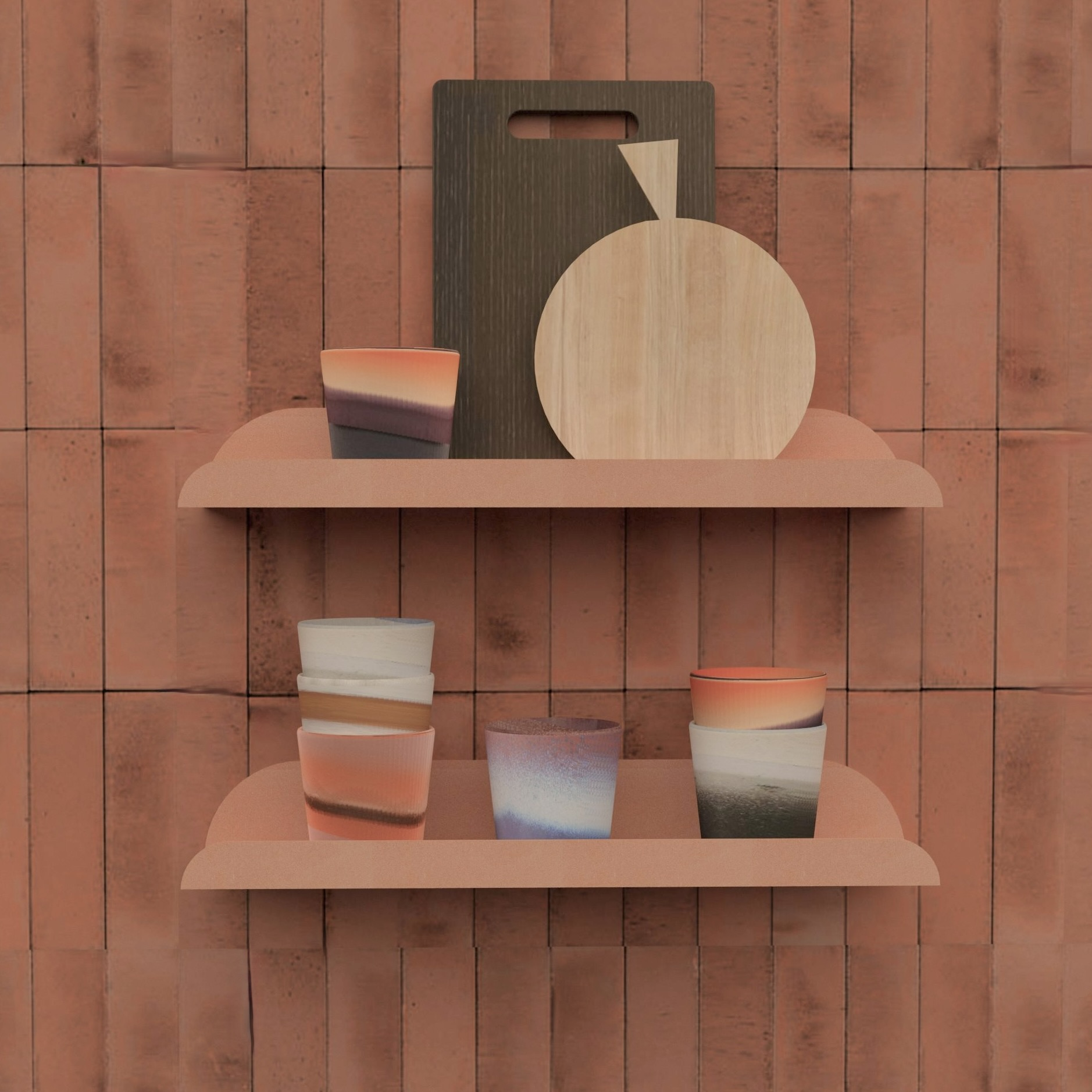 Keukenplankjes LIMA 40cm - set van 2 plankjes Blush