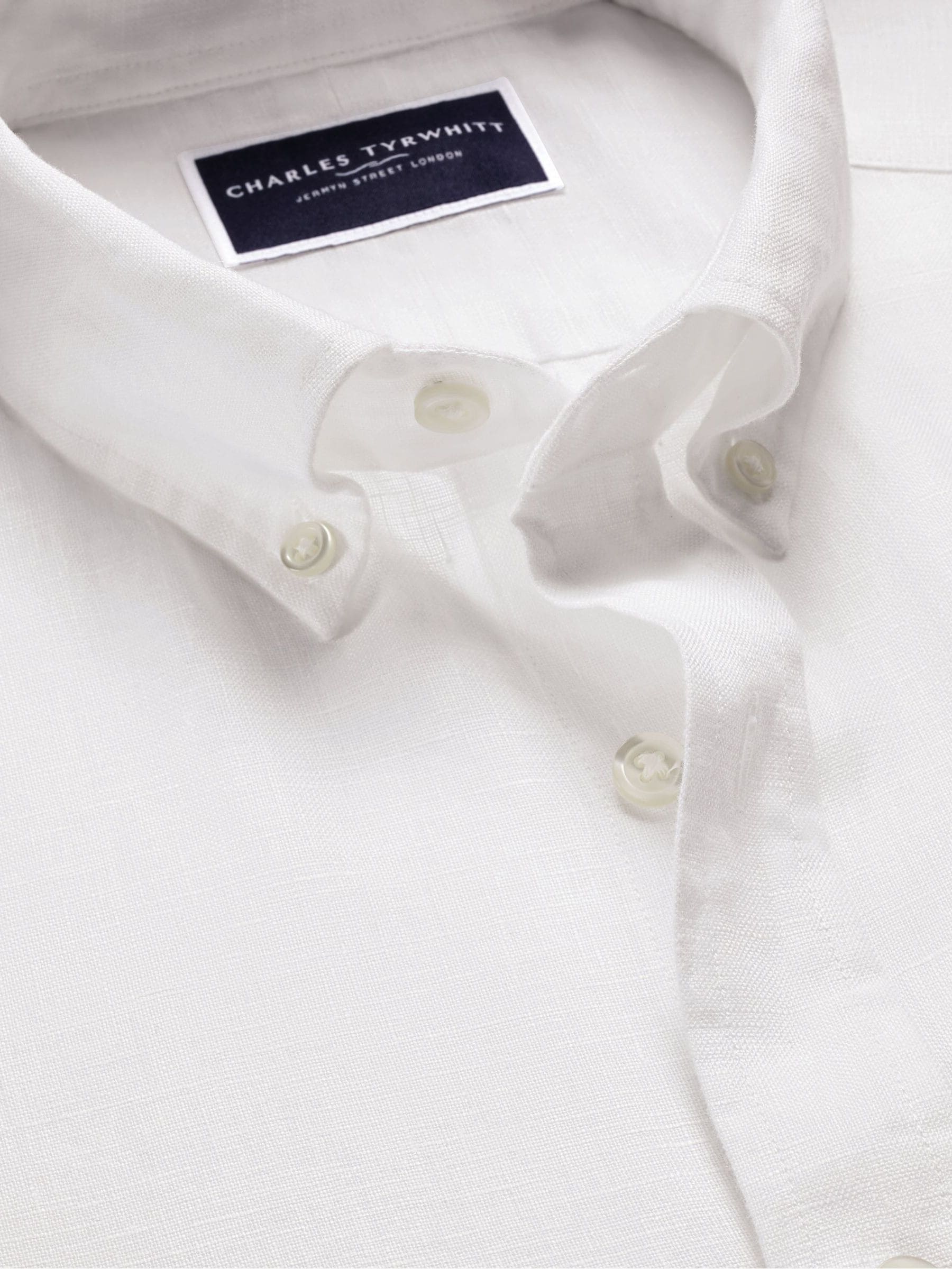 Charles Tyrwhitt Button Down Pure Linen Slim Fit Shirt