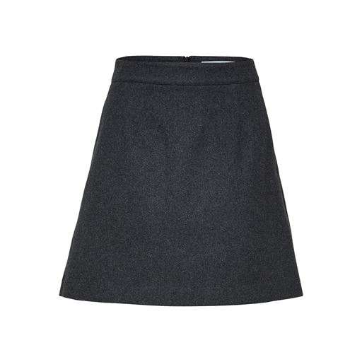 Selected Femme Mercy-Ula Mini Nederdel, Dark Grey Melange, 40