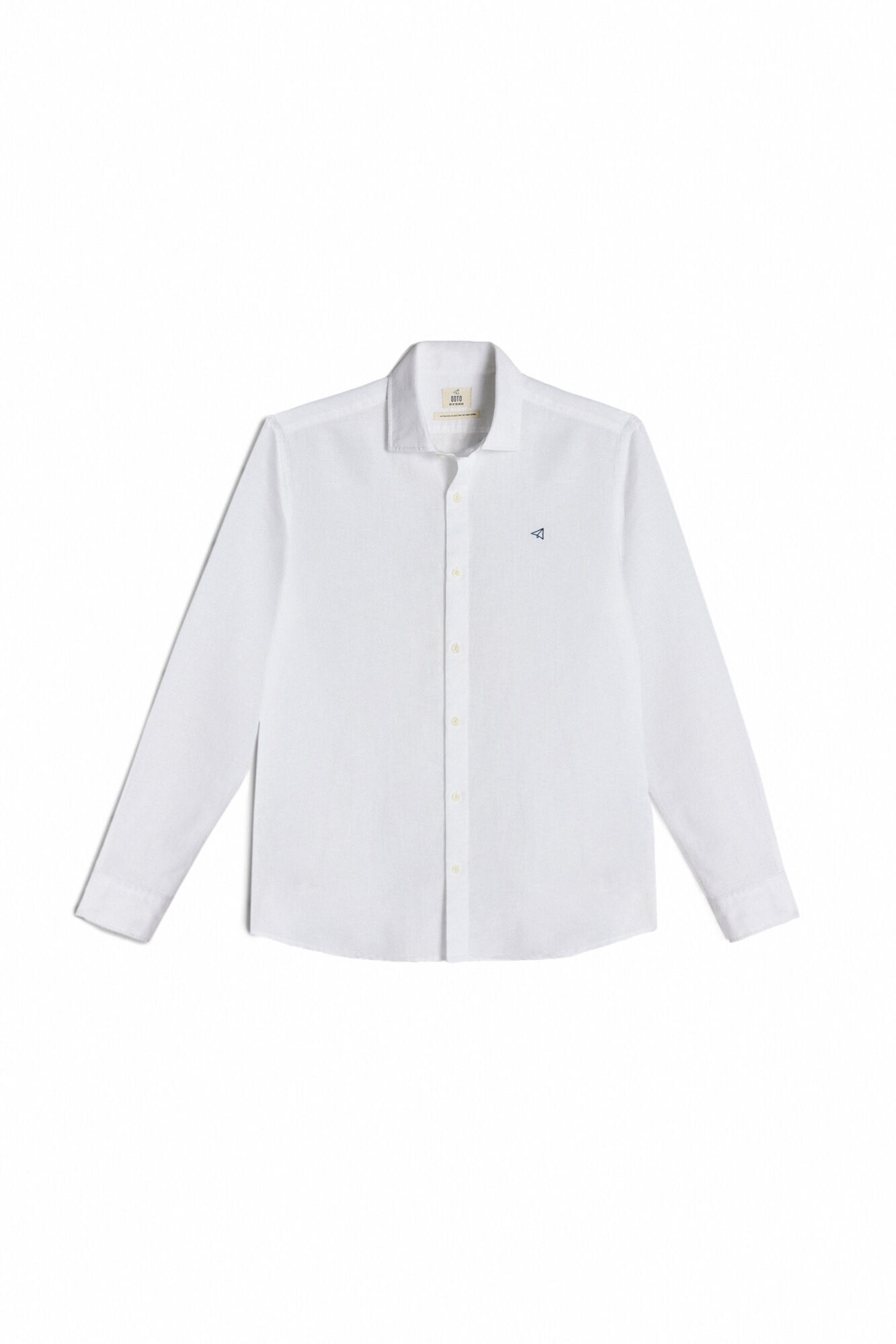 Camisa de linho de manga comprida - Branca