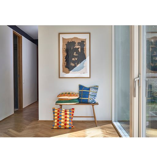 Villa Collection Styles Pude, Brun/ Gul/ Grøn, 45x45 cm