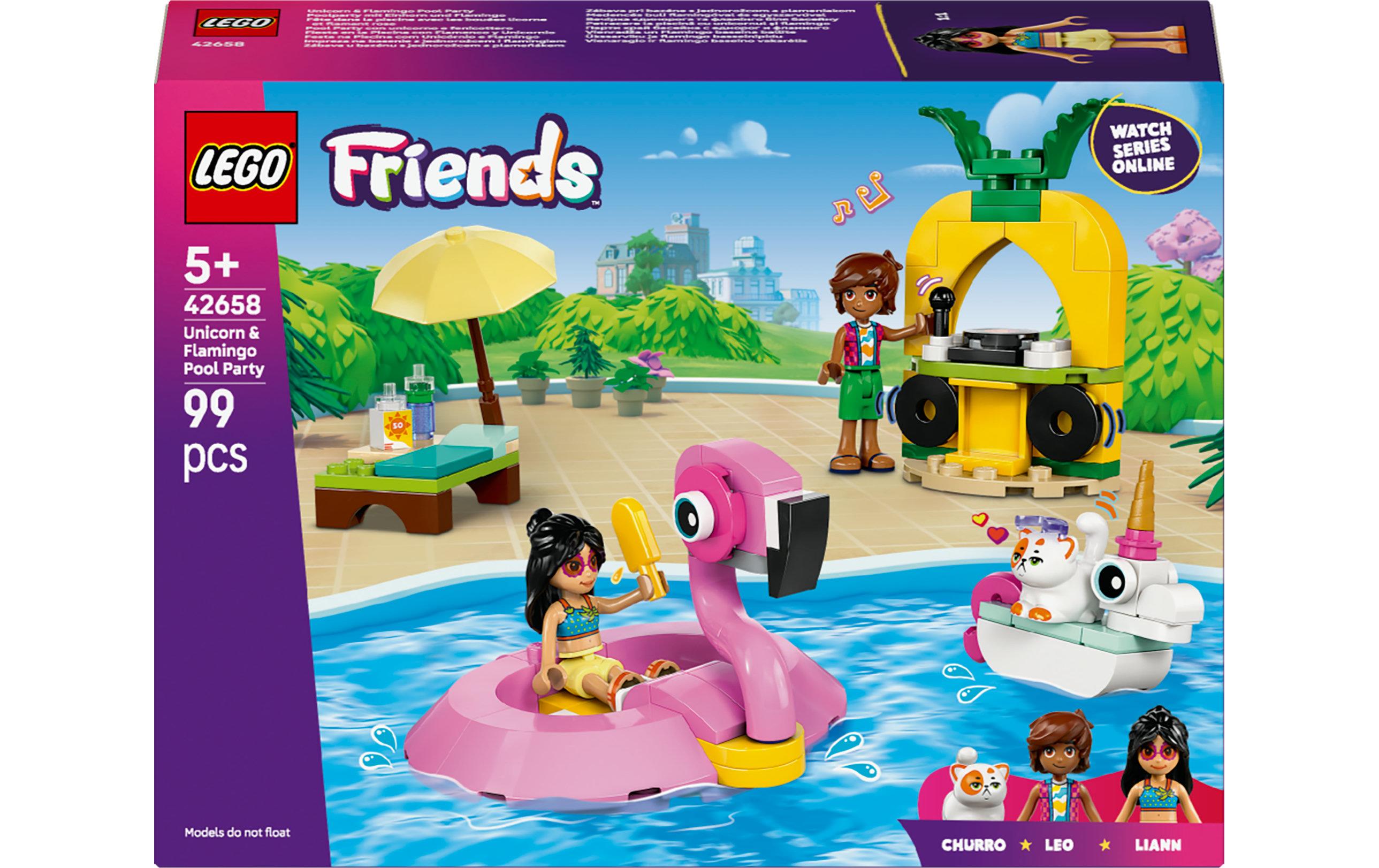 Friends Poolparty mit Einhorn und Flamingo 42658Bauset für Rollenspiele