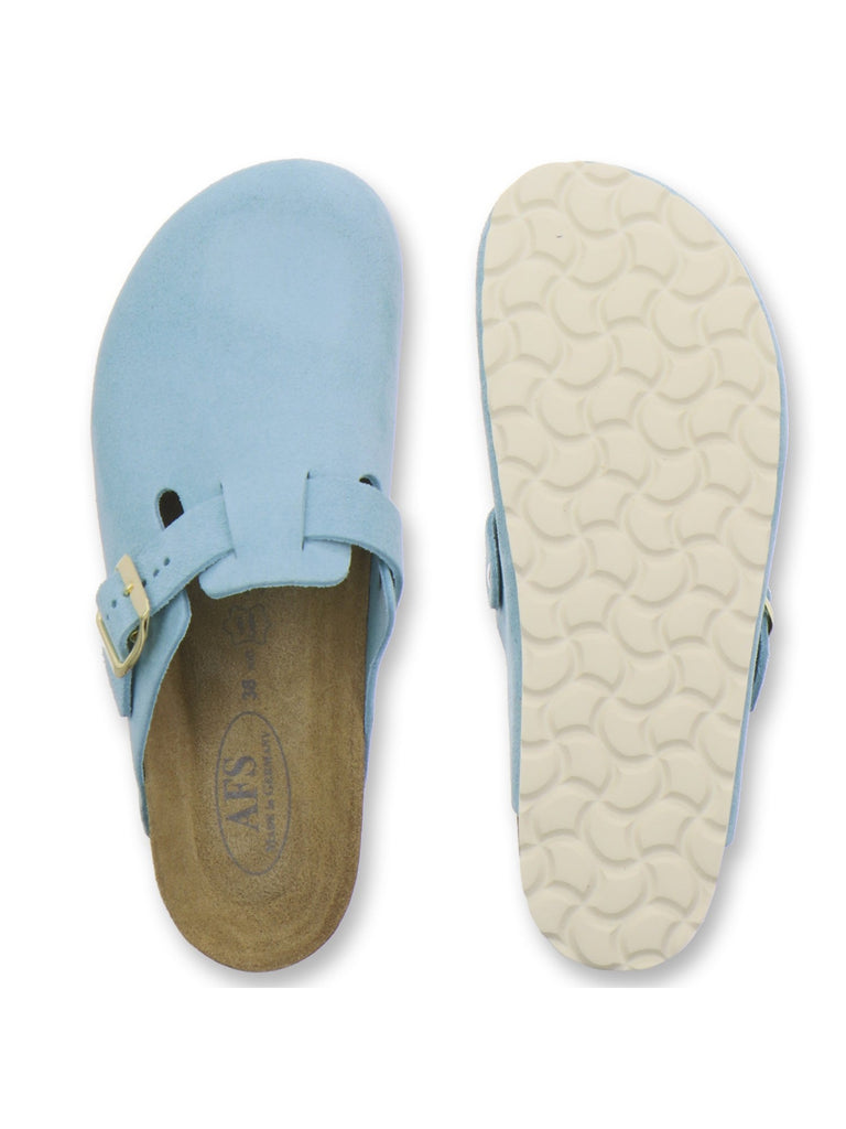 Clogs Damen Leder hellblau