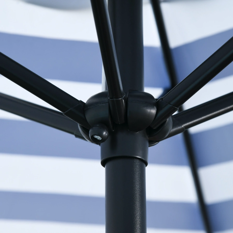 Outsunny Sonnenschirm mit verstellbarem Winkel blauweiß