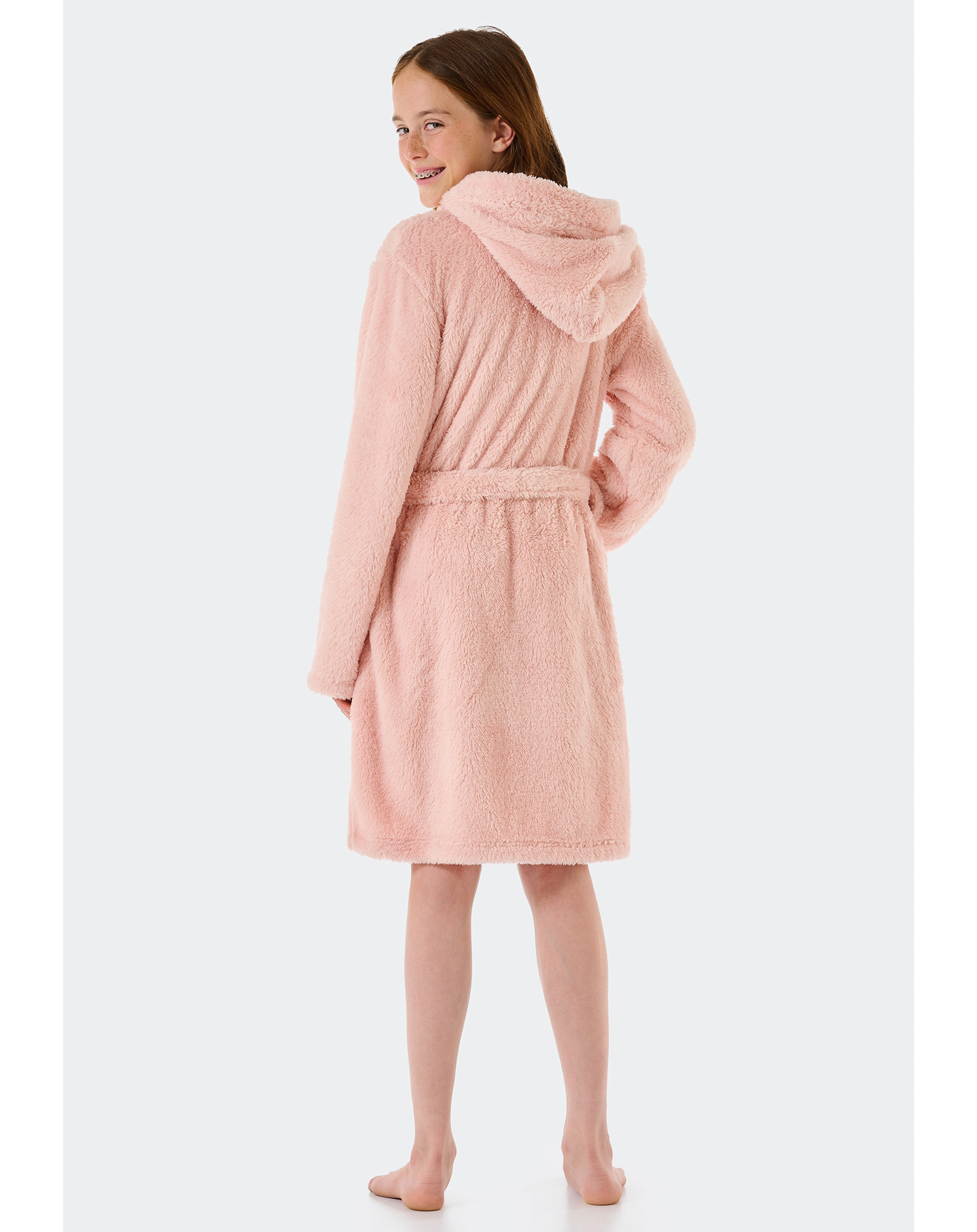 Fleece-Bademantel TEDDY in rosé