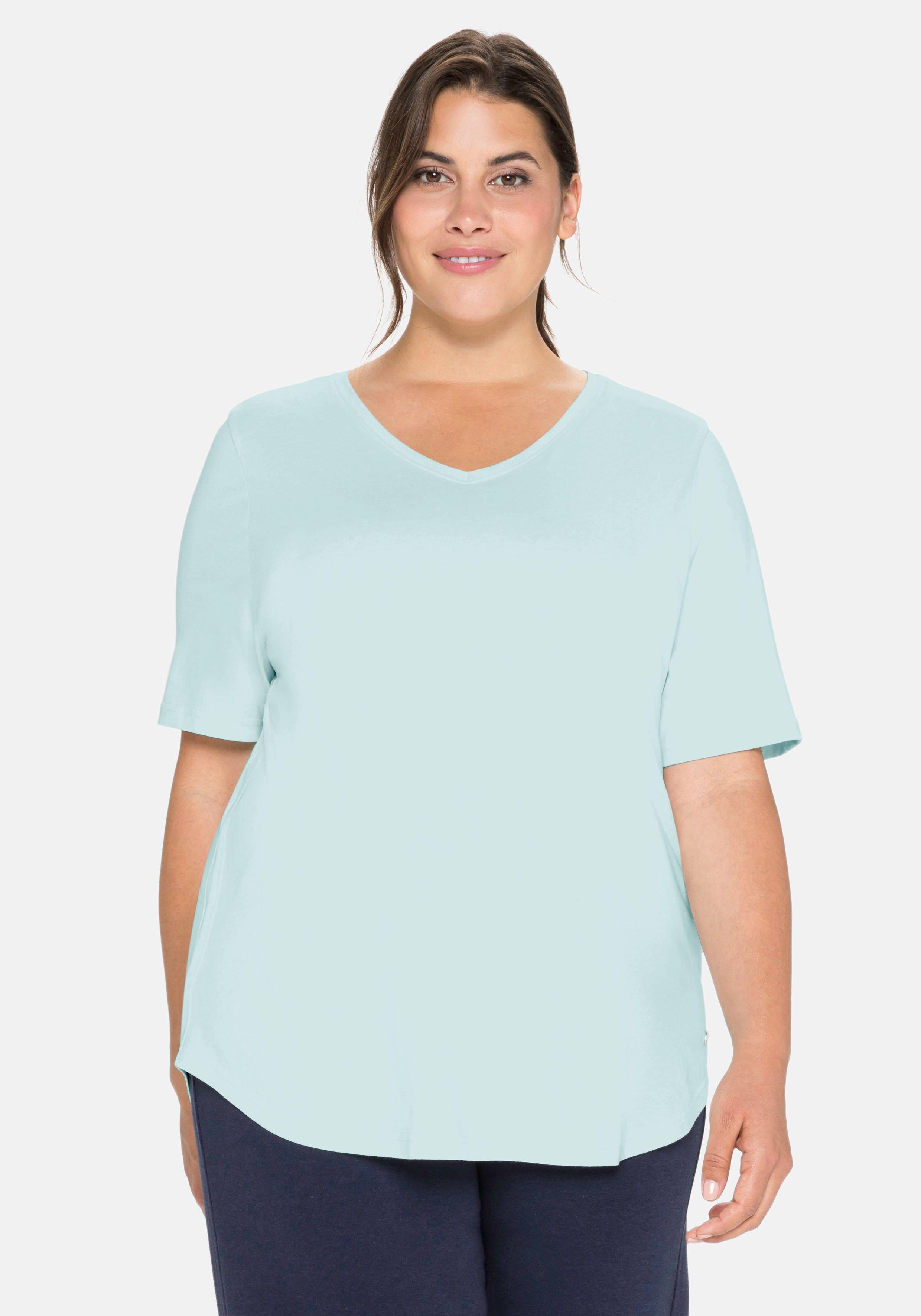 Relaxshirt mit V-Ausschnitt, aus Interlockqualität