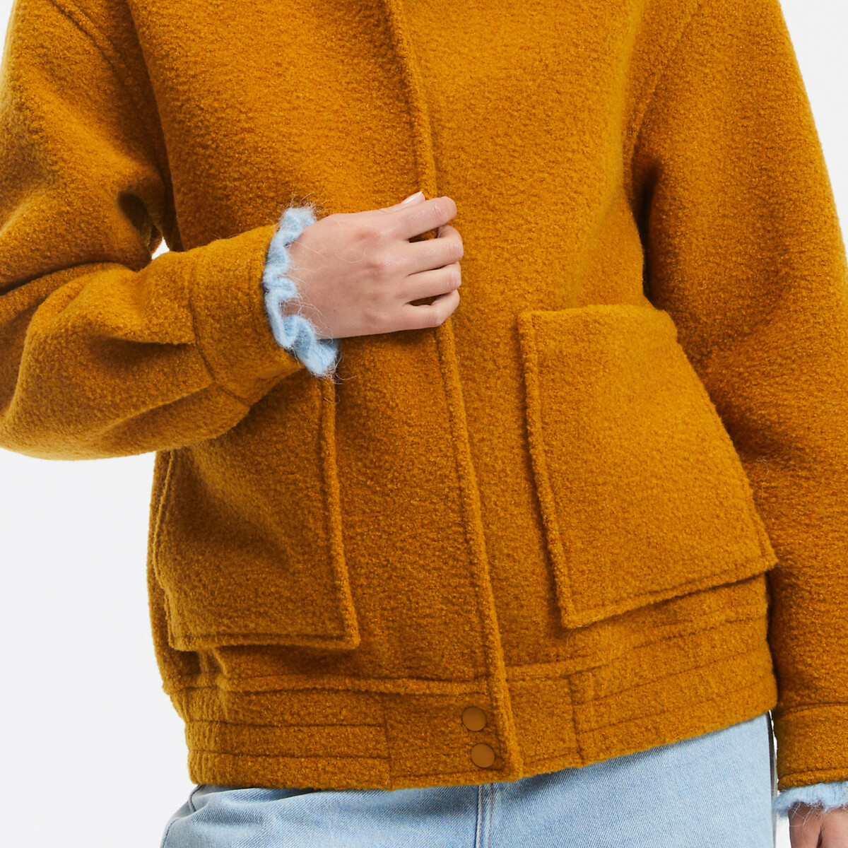 LA REDOUTE COLLECTIONS<br>Jaqueta estilo Teddy, tecido bouclette