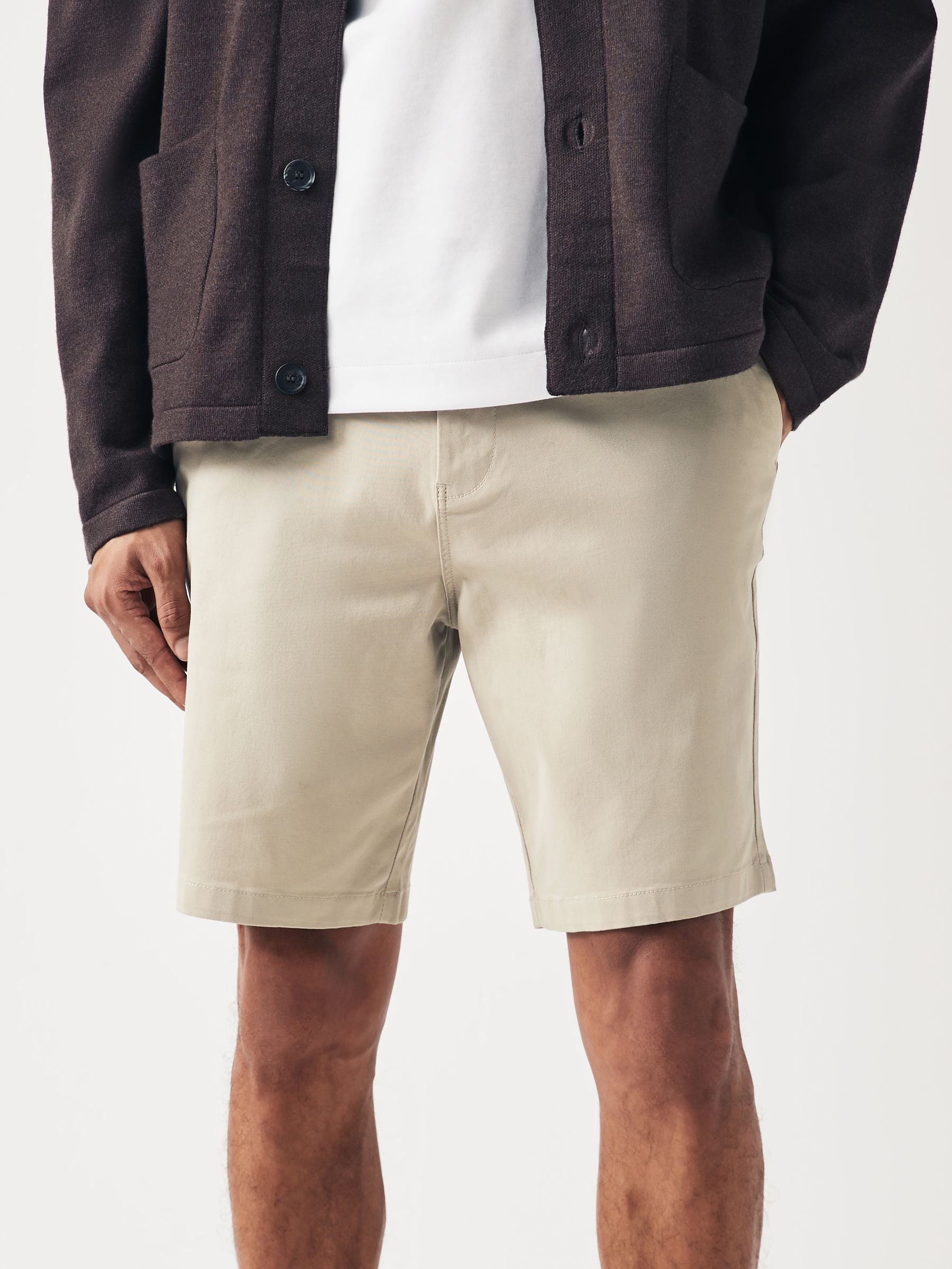 Pastelgeel - Slim Fit - Chinoshort met stretch