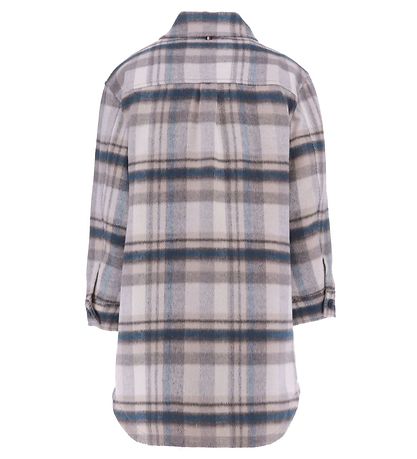 Tommy Hilfiger Jacke - Karo Mantel - Grey/Petrol Karo