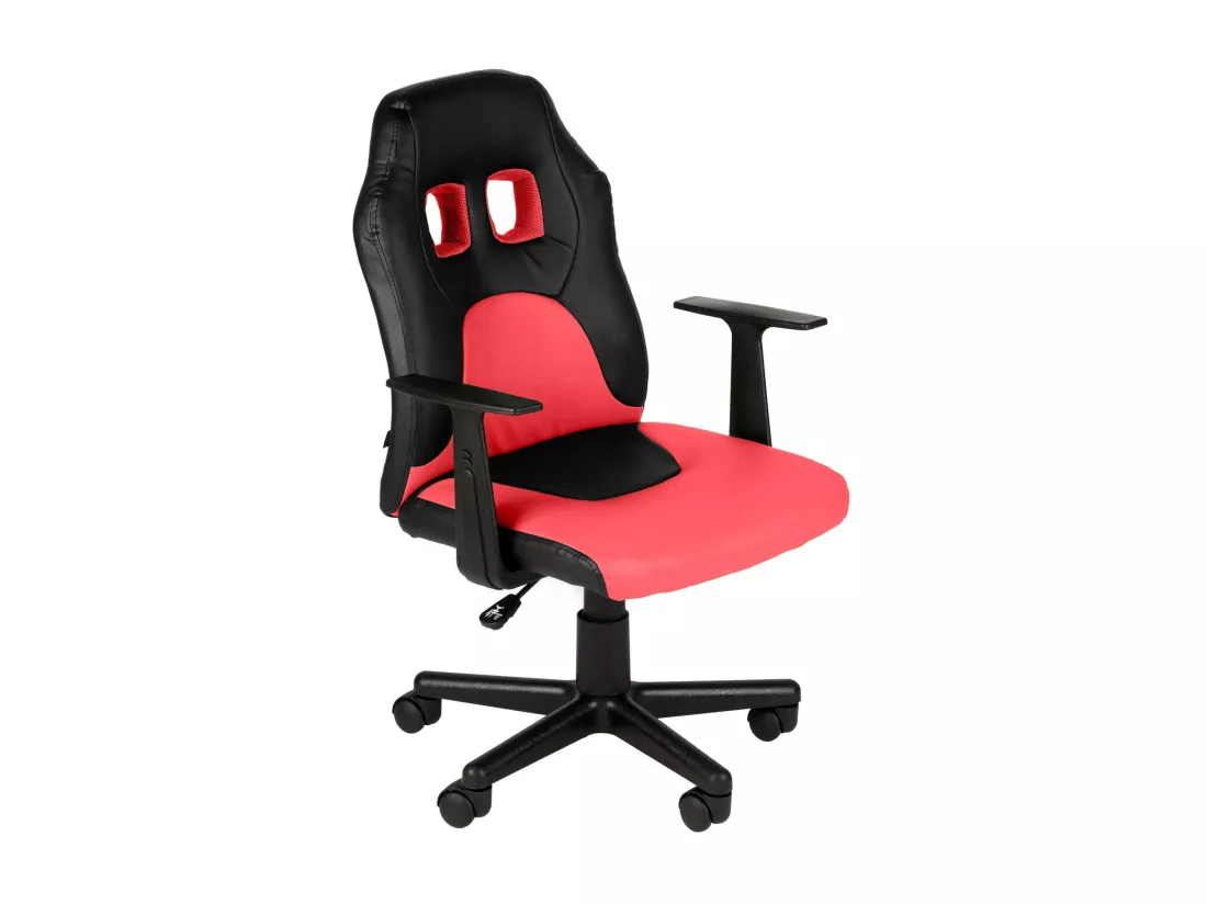 Fauteuil de bureau - Similicuir & Plastique - Noir / Rouge - Fun