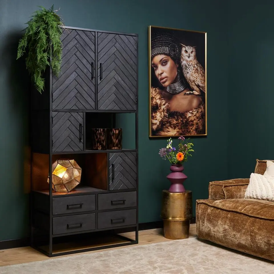 StarFurn - Vakkenkast New York - 90 cm - zwart