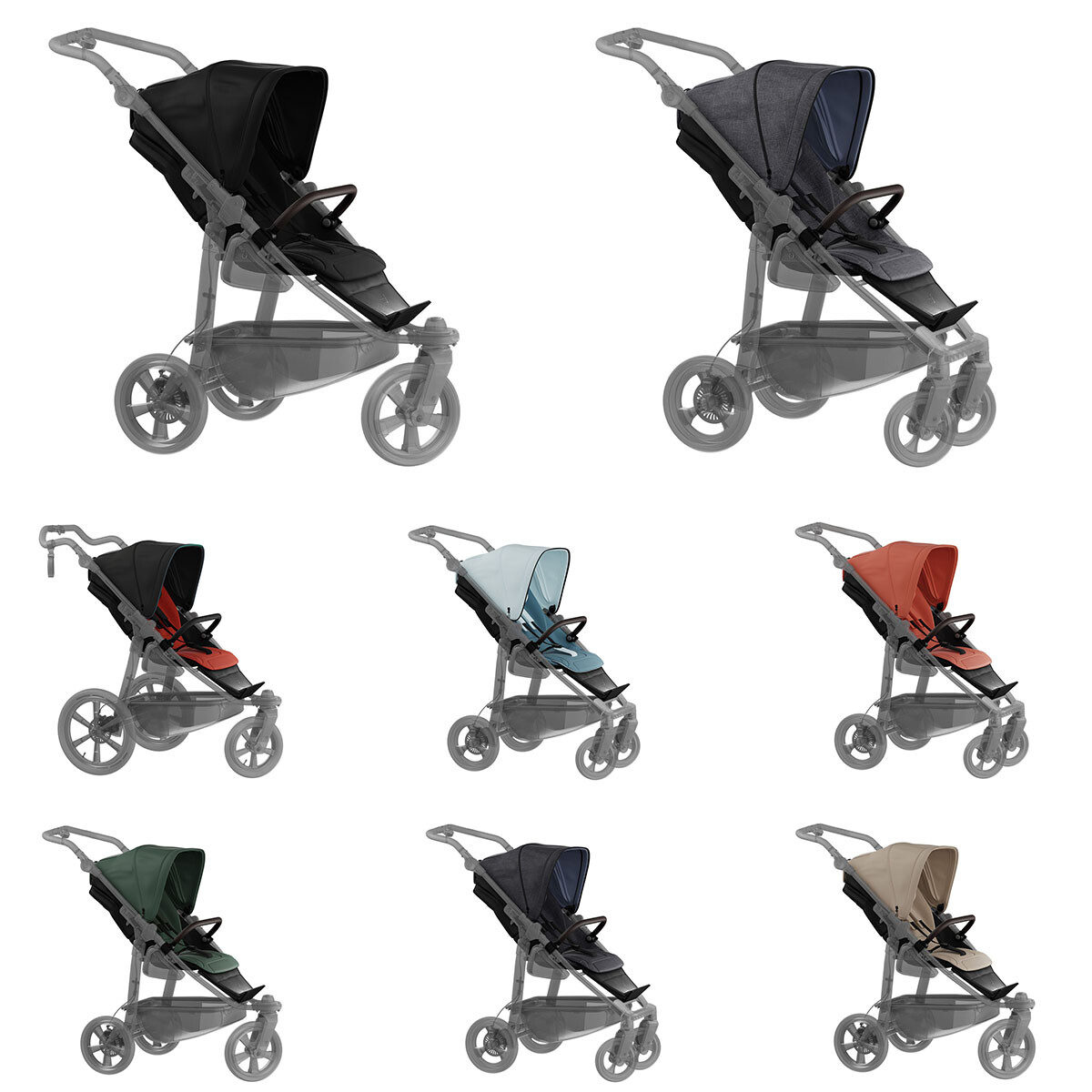 TFK Trends for kids TFK Kinderwagen Set mono/pro I Rahmen & Sitzeinheit