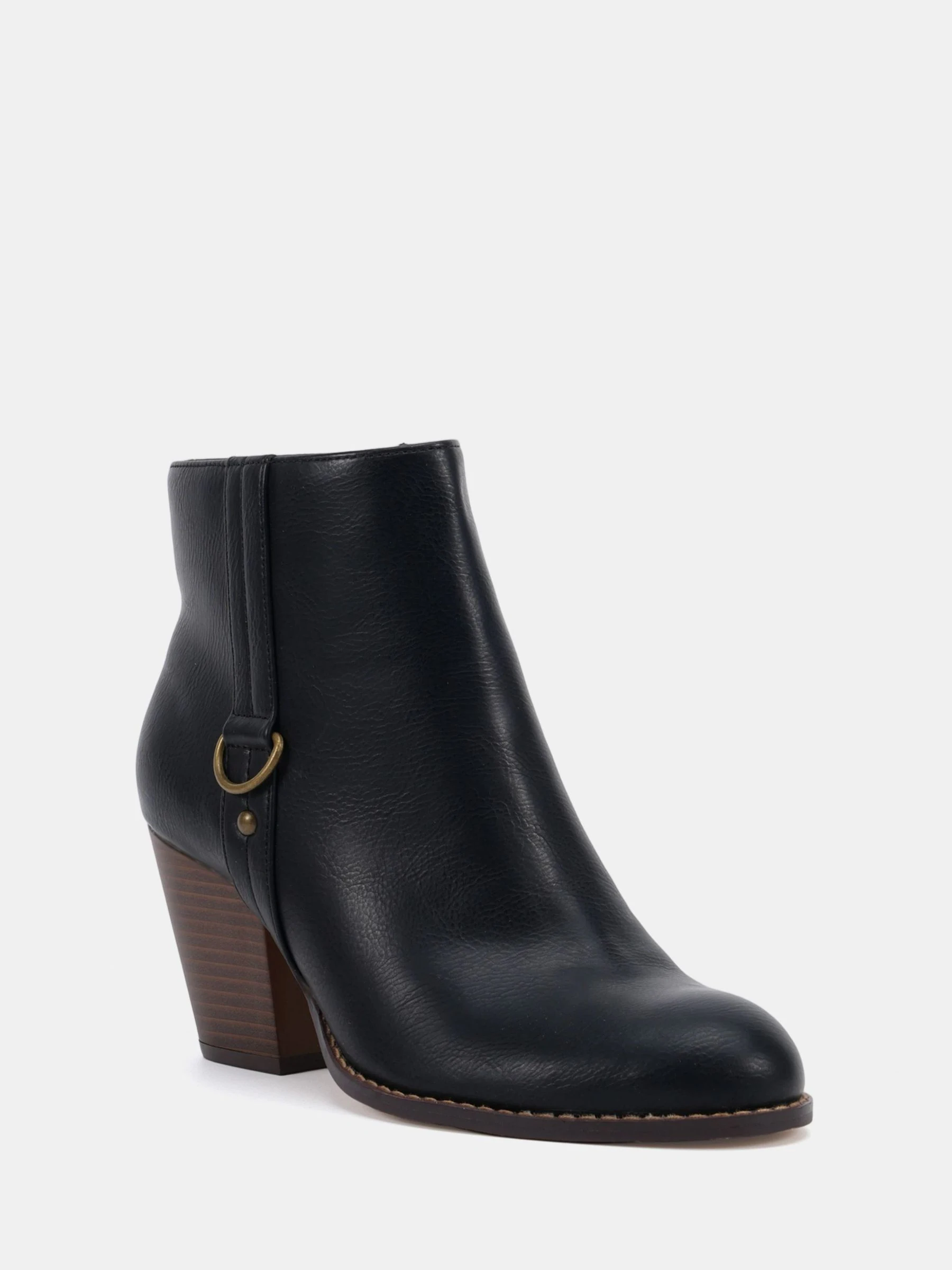 Zwart - Novo Wide Fit Juliette Hardware Heeled Ankle Boots
