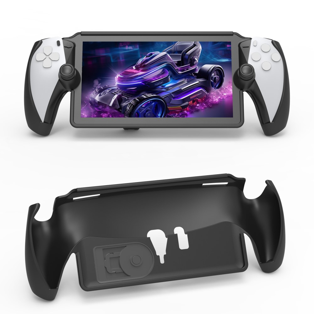 Sony PlayStation Portal Remote Player Controller Silikon Case Schutzhülle mit Kickstand Halterung (Hart) - Schwarz