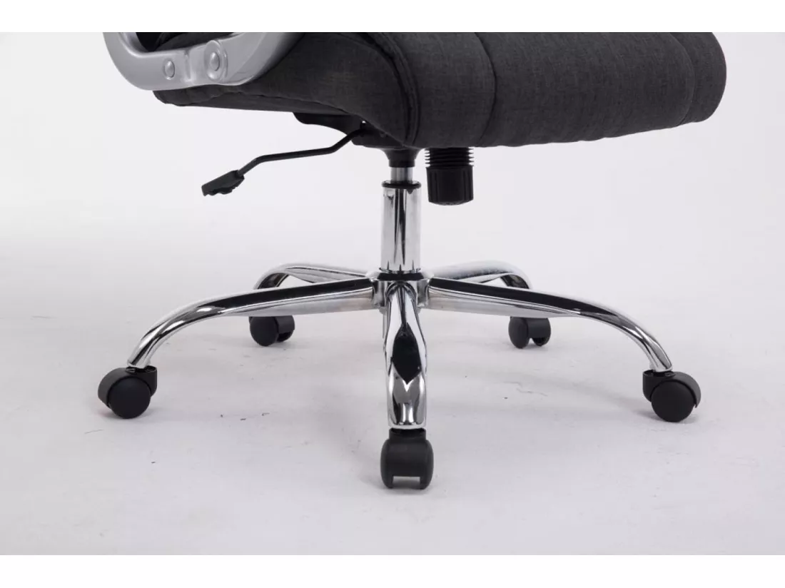 Chaise de bureau - Tissu & Métal chromé - Gris foncé - XL Apoll