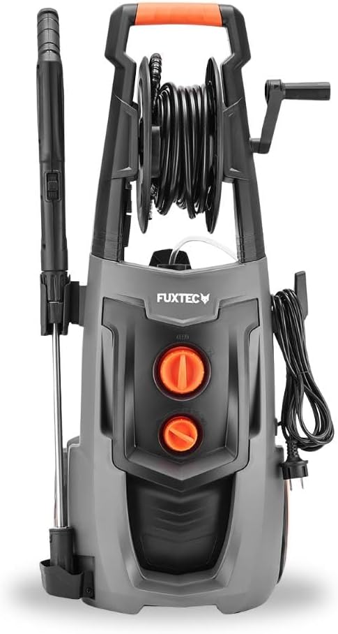 FUXTEC Hochdruckreiniger FX-HDR2200, Flächenreiniger mit 170bar Arbeitsdruck, Fördermenge 450 l/h, 2200W Leistung, 7 m Hochdruckschlauch, integrierter Reinigungstank