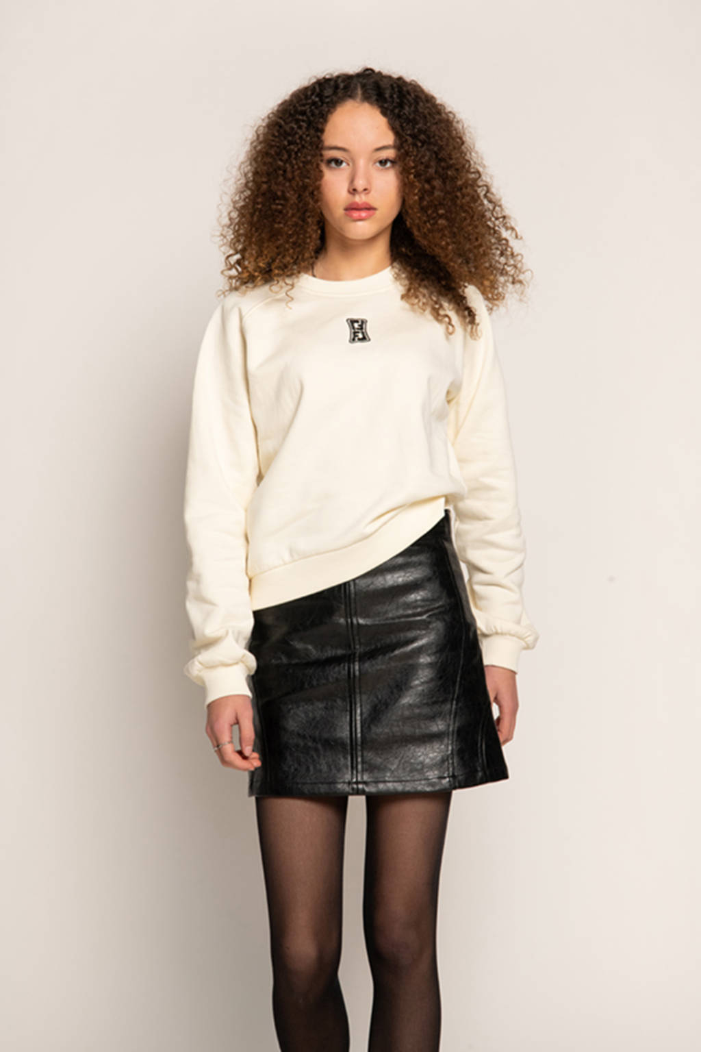 Frankie&Liberty imitatieleren rok zwart