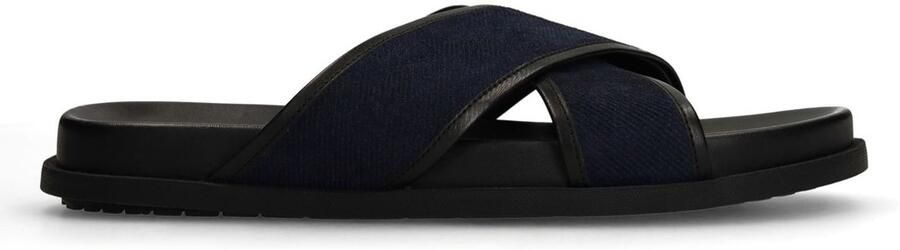 Manfield Heren Donkerblauwe suède slippers