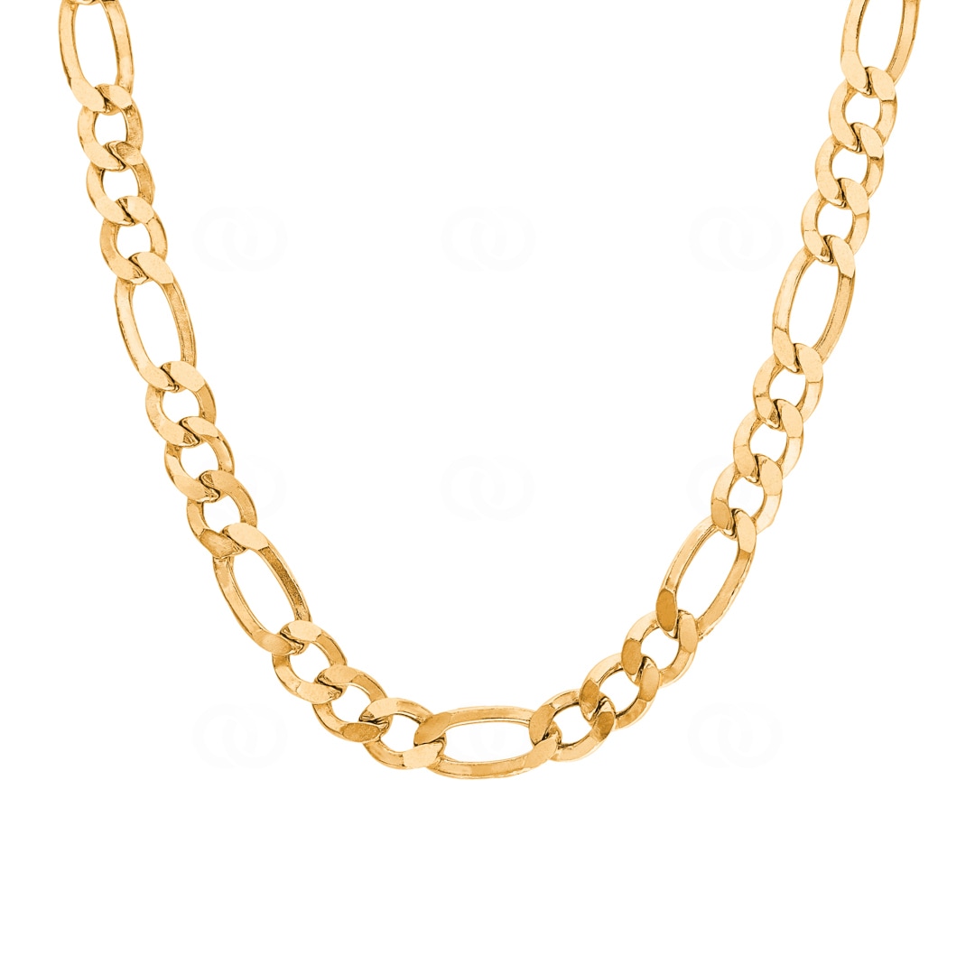 7.7mm Figarokette 750/18 K Gelbgold halbmassiv