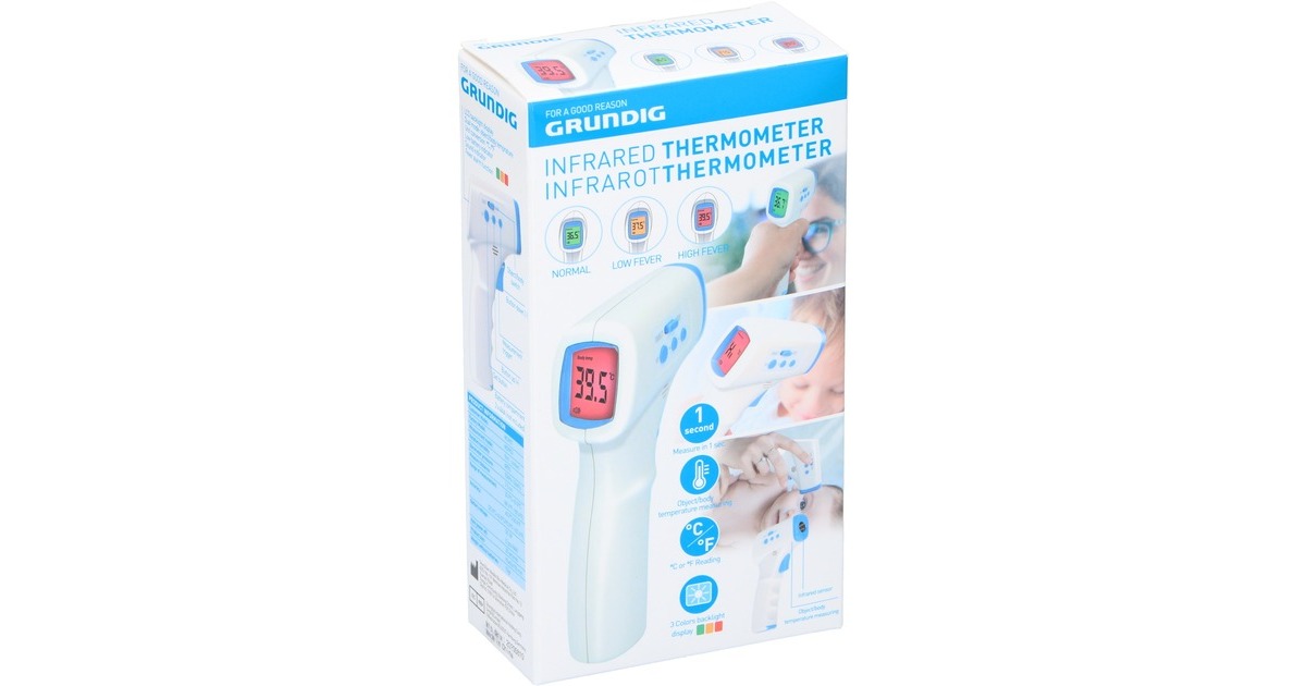 GrundigInfrarood koortsthermometer  (Wit/lichtblauw)