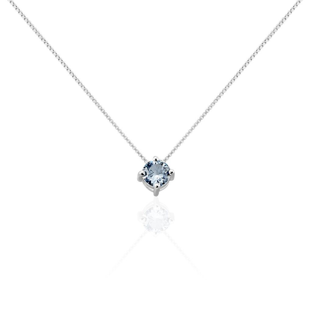 Collier Rio Santa Teresa Argent Blanc Oxyde De Zirconium Sky Blue