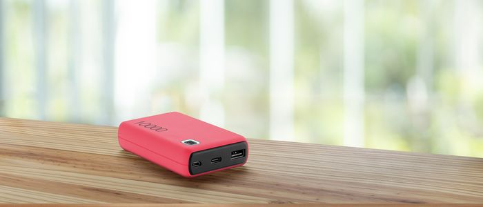 (12W) Essence 10000mAh USB / Micro USB / USB C Powerbank Ladegerät (PBESSENCE10000P) - Rosa