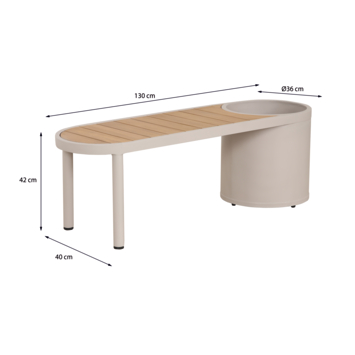 KARWEI tuinbank Nicolai 130 cm beige metaal