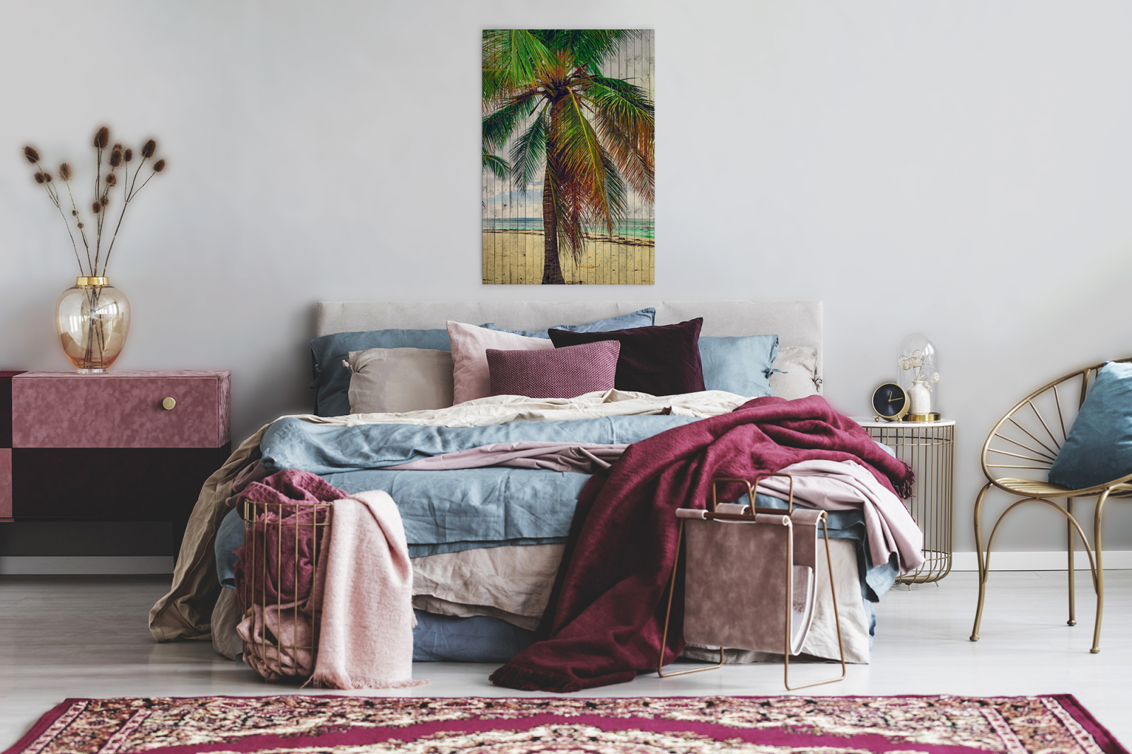 Leinwandbild TAHITI - grün-beige - 60x90 cm