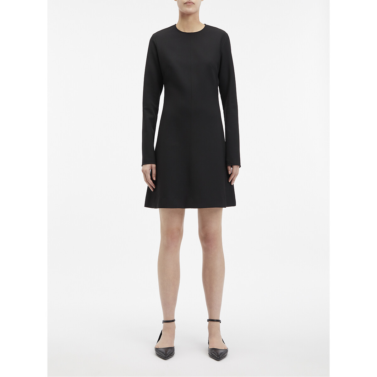 CALVIN KLEIN<br>Vestido curto com mangas compridas e decote redondo