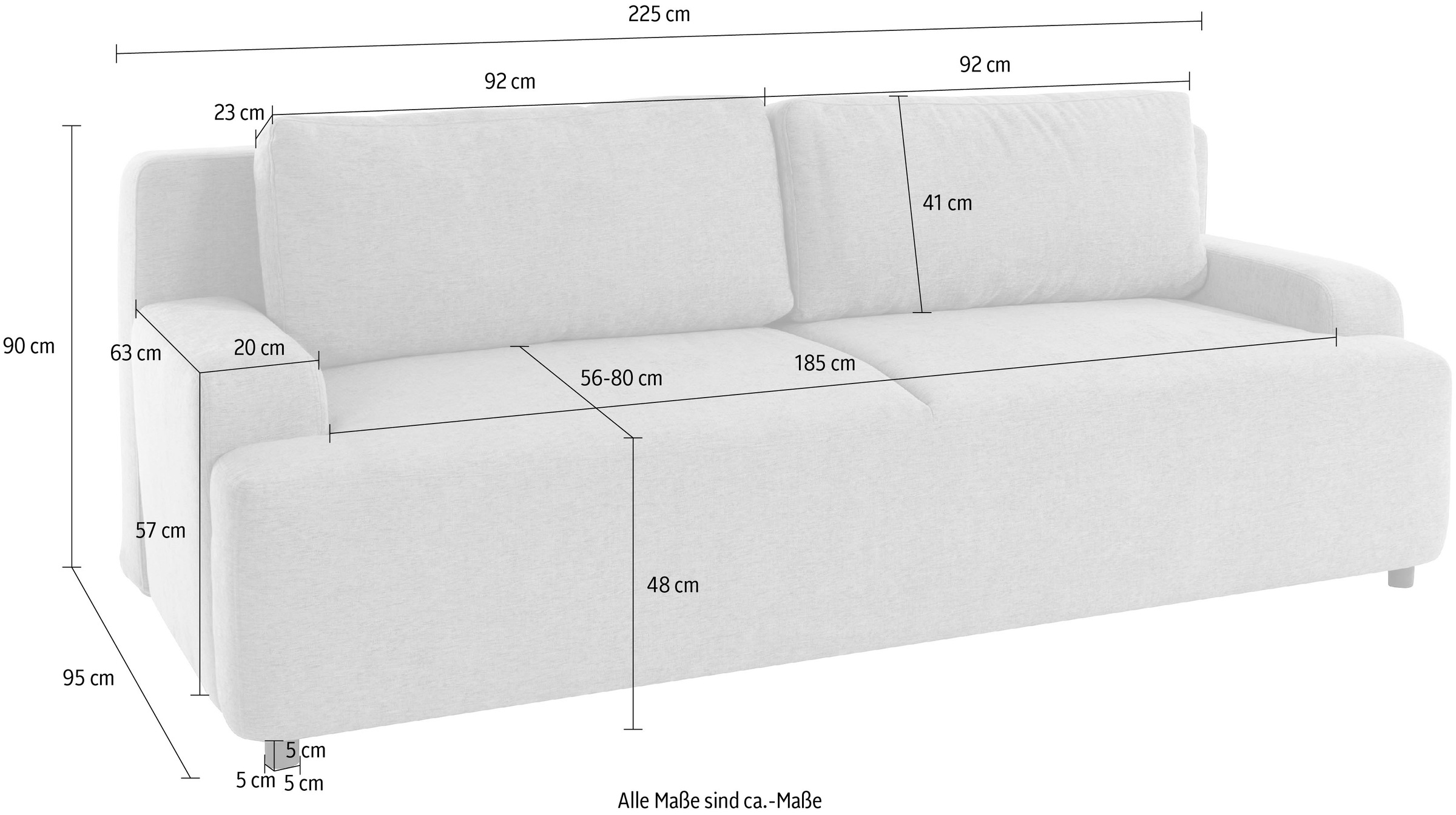 Home affaire Schlafsofa »Halbschlaf« mit Bettfunktion und Bettkasten