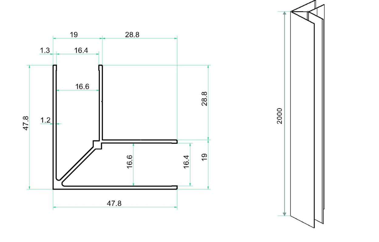 Mueller Skyline douchecabine 100x80 met nisdeur mat zwart 5-vlaks anti-kalk