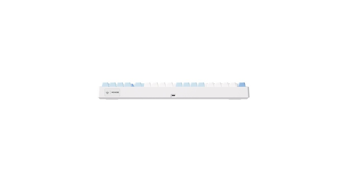 MCHOSEG98 Pro Blue Flame Orange Wireless Tri-Mode Custom Mechanical, gaming toetsenbord  (Wit/blauw, US lay-out, TTC Flame Orange, 98%, RGB, Hot swap, Double-Shot PBT, draadloos / Bluetooth / USB-C)