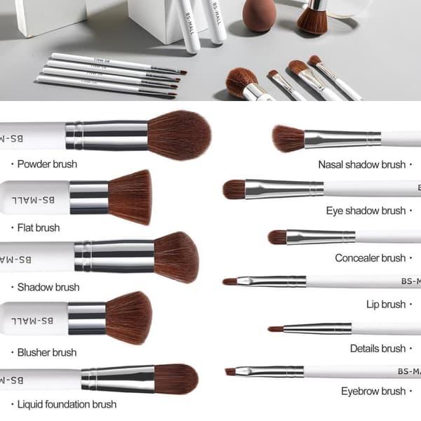 BS26 - BS-MALL 15 st. eksklusive Makeup / makeup børster av beste kvalitet