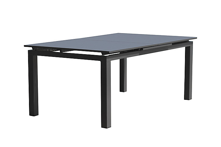 Table de jardin extensible Miami en aluminium coloris gris anthracite L.180/240 x l.100 x H.77 cm