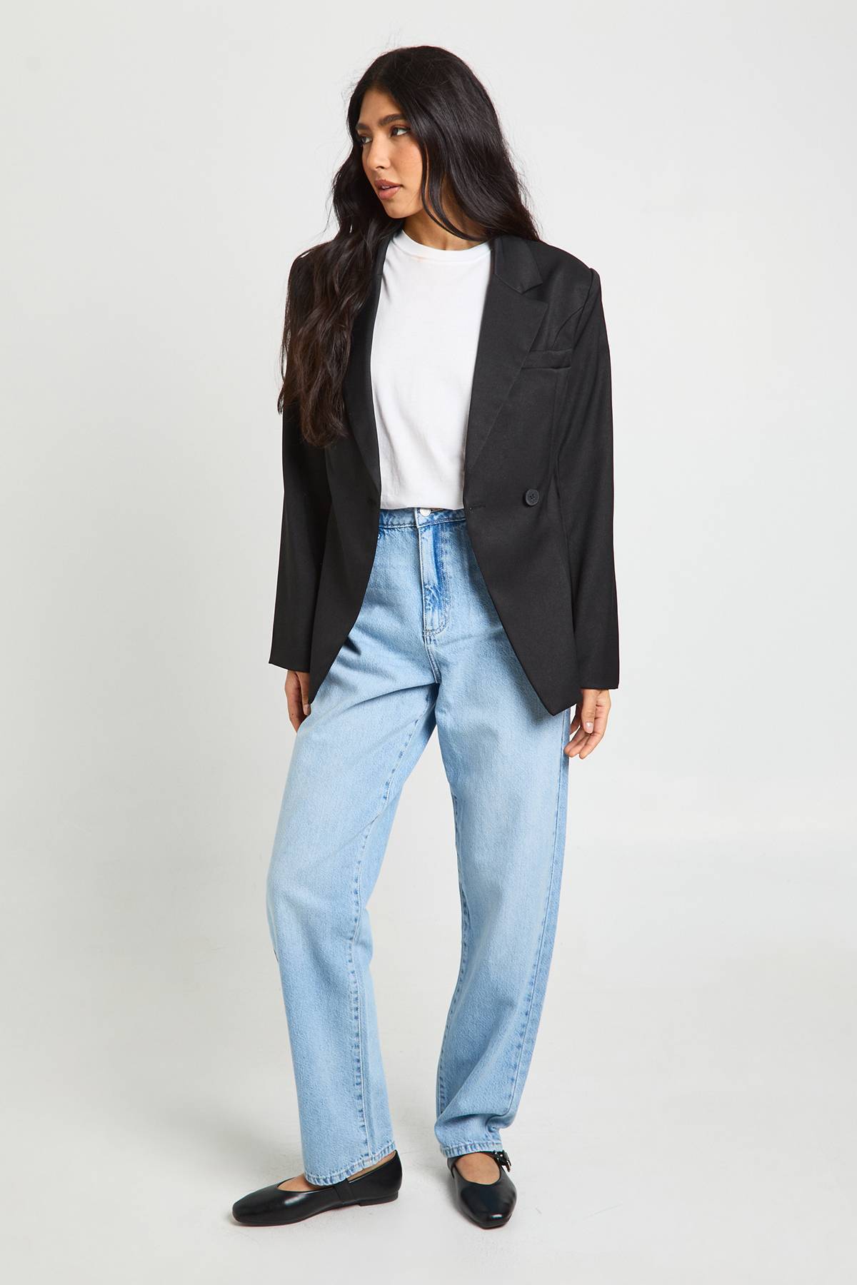 boohoo Jean Mom Taille Haute Basics Pour Grandes Tailles