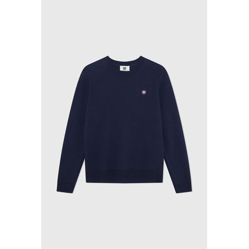 Wood Wood Kevin Badge Striktrøje, Navy, XL