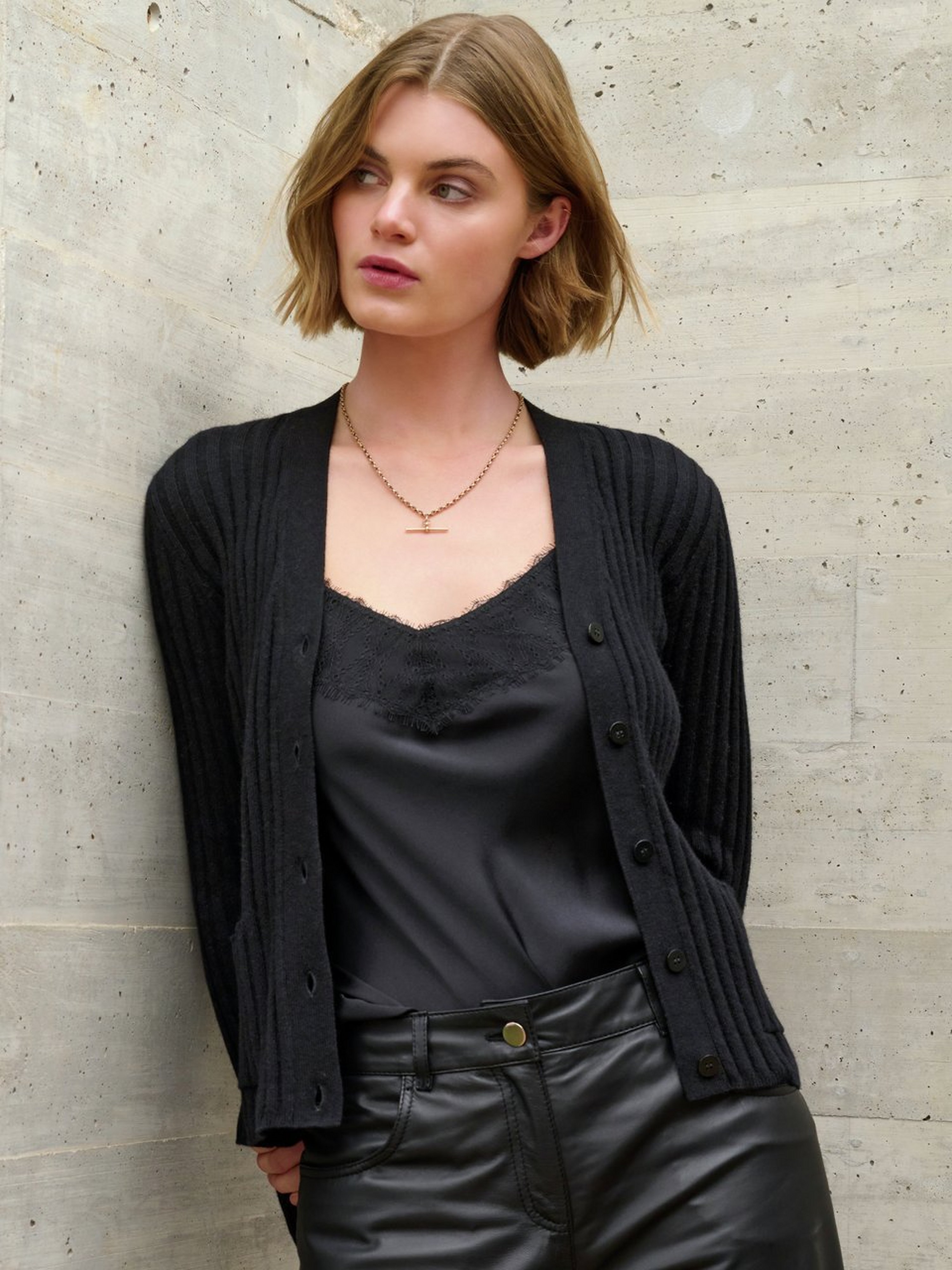 Strickjacke aus Schurwolle und Kaschmir