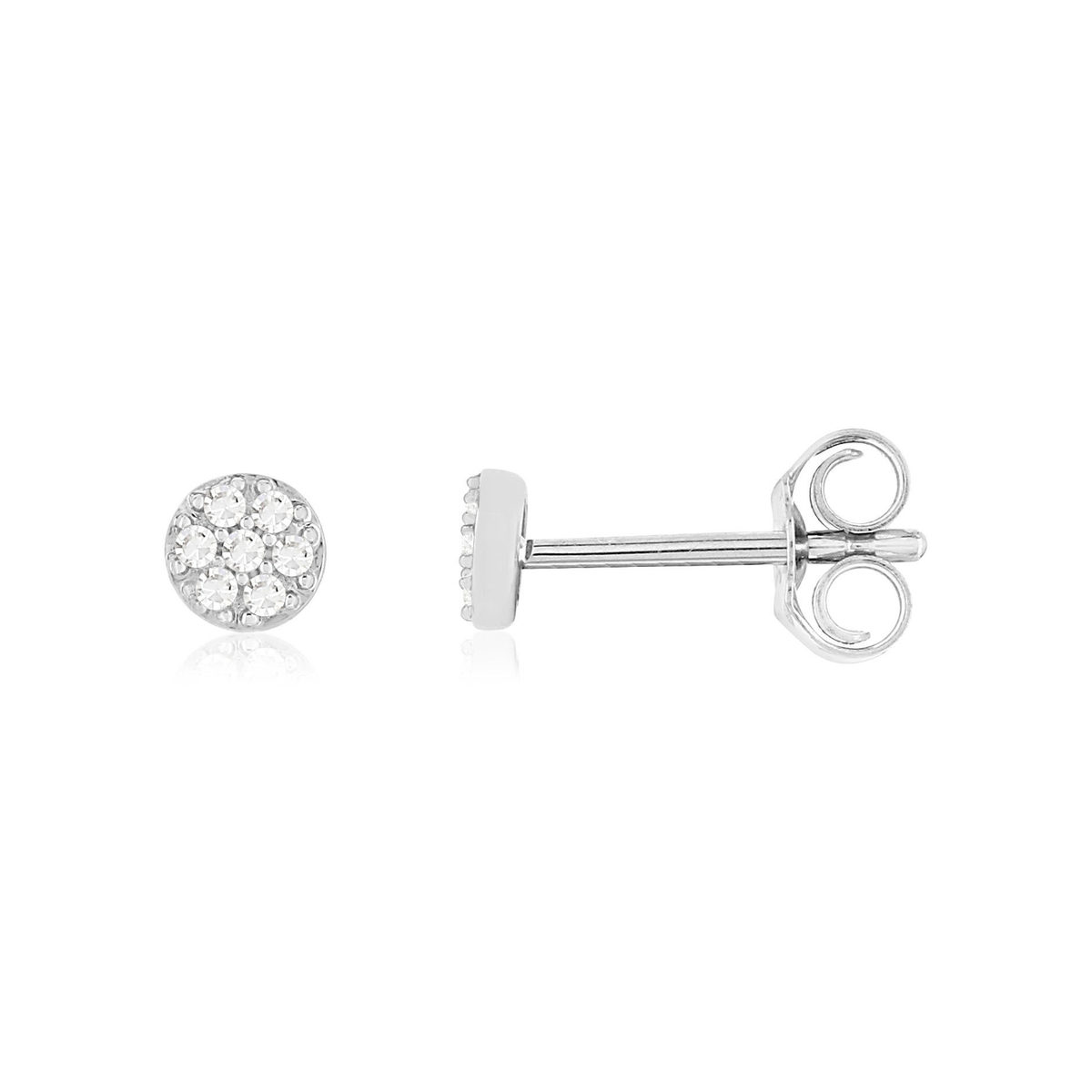 Boucles d'oreilles or blanc 375 diamants