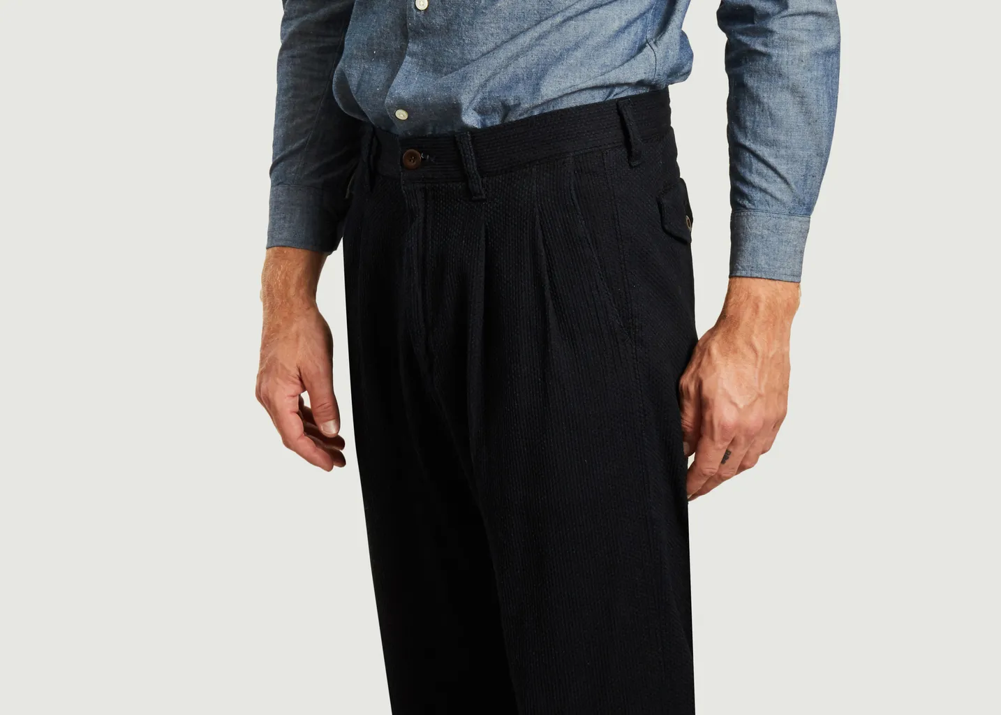 Pantalon en coton Sashiko Montpe Japan Blue Jeans