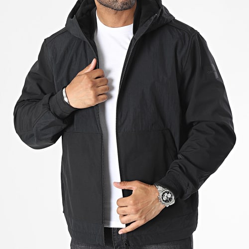 Veste Zippée Capuche Softshell Mix Media 1465 Noir