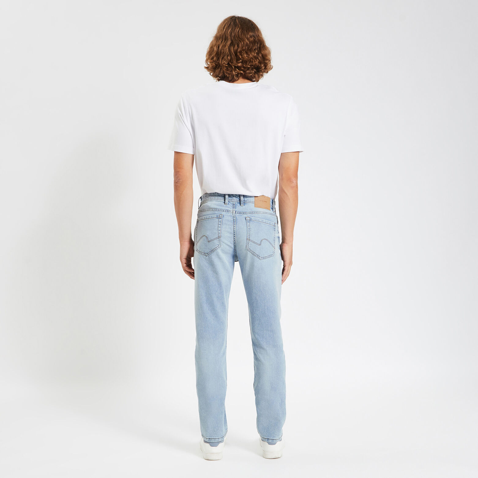 Jean straight en coton et polyester recyclés Bleu