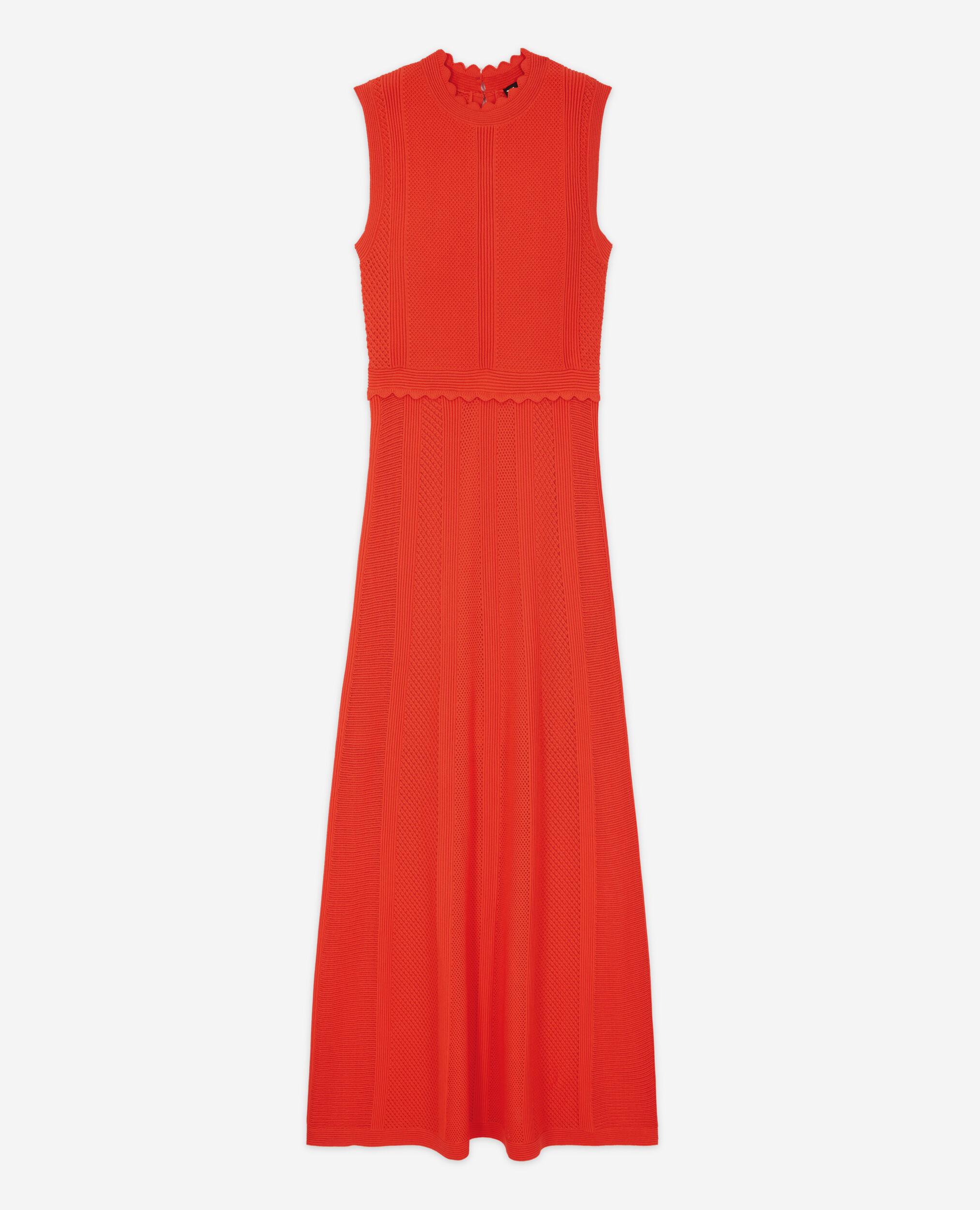 Robe longue orange en maille
