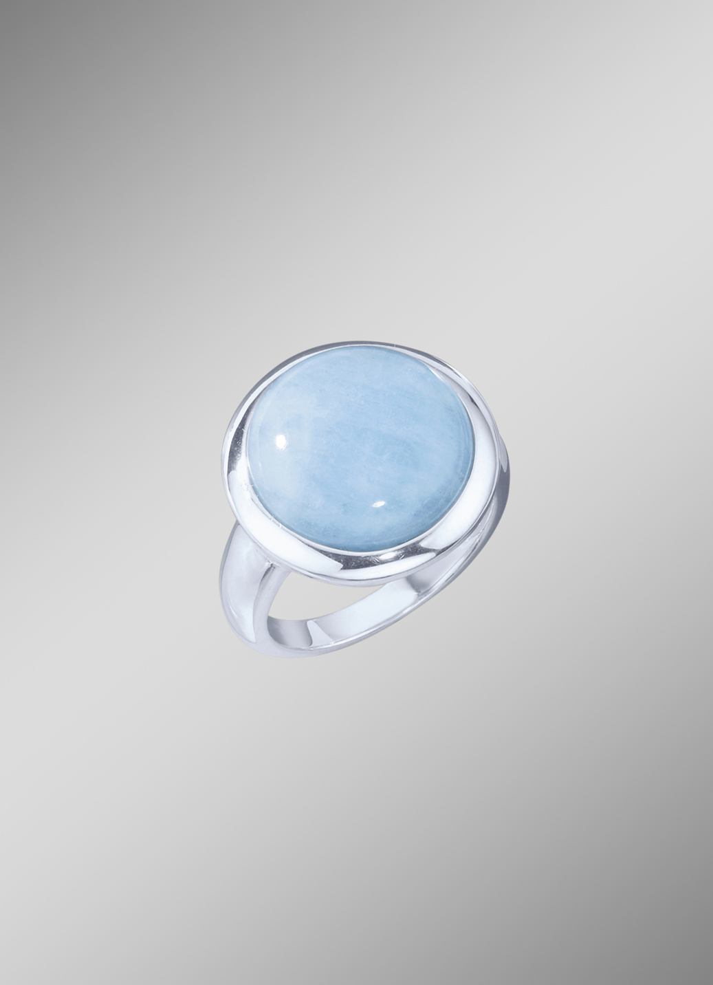 Damenring mit echt Milky-Aquamarin