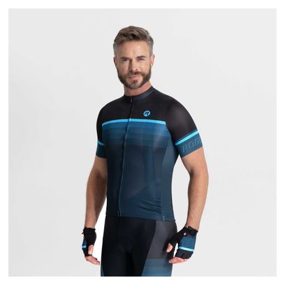 Maillot Manches Courtes Velo Rogelli Hero II - Homme - Bleu/Noir