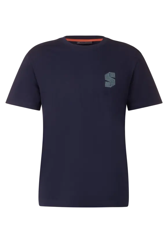 T-Shirt mit Brustprint - eclipse blue