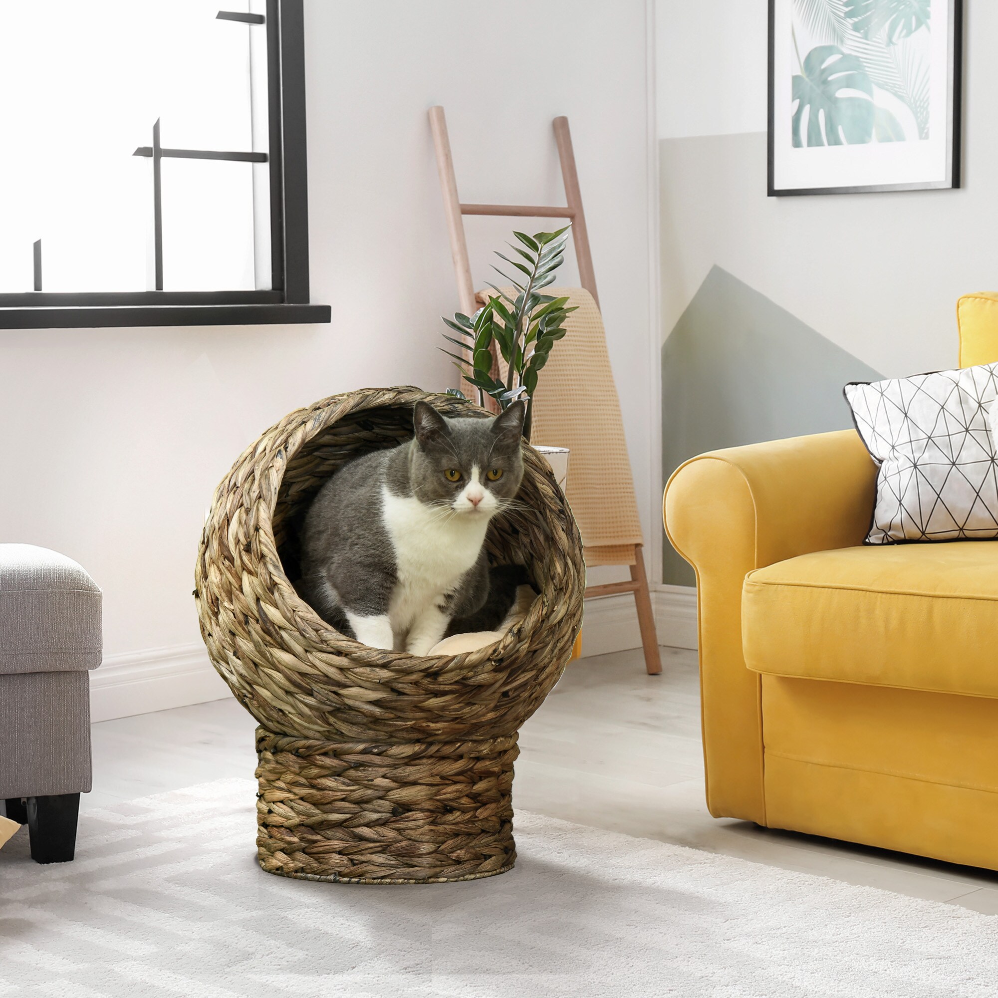 PawHut Katzenkorb mit Kissen 42 x 33 x 52 cm (LxBxH)