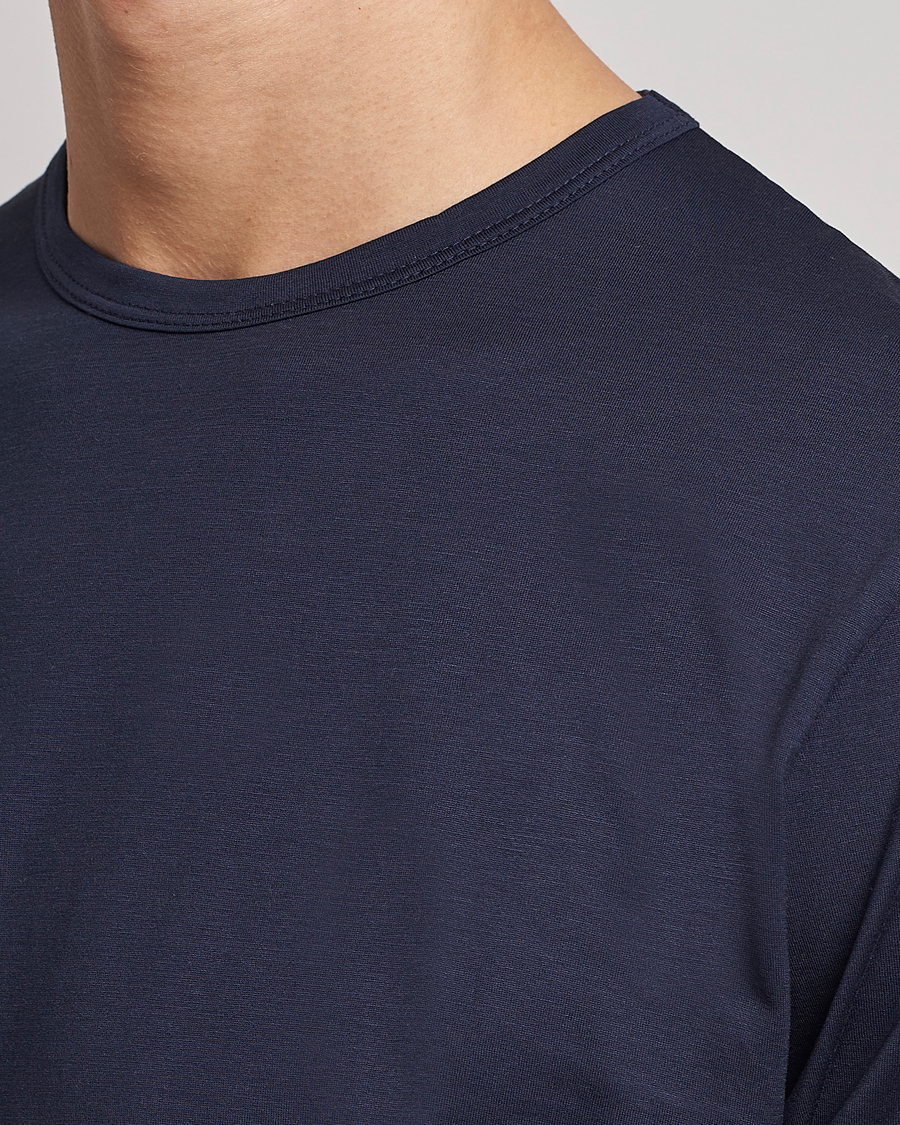 Sunspel Crew Neck Q82 Cotton T-Shirt Navy