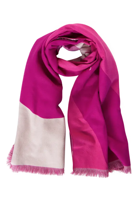 Jacquard Schal - bright cozy pink