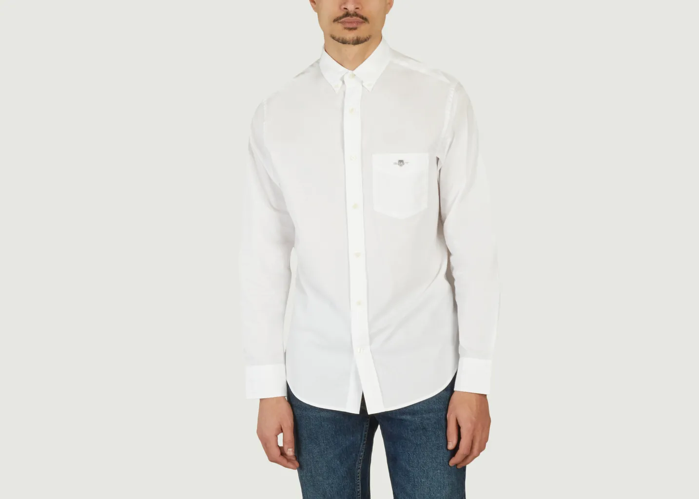 Chemise droite en popeline de coton Gant