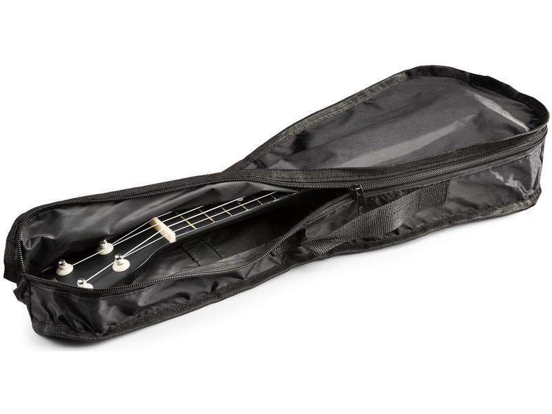 MAX Ukulele UKEY Set Soprano Schwarz 21 Zoll Sopranukulele mit Tasche und Zubehör